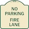Signmission No Parking Fire Lane W/ Striped Border Heavy-Gauge Aluminum Sign, 18" x 18", TG-1818-23623 A-DES-TG-1818-23623 - alternate 1